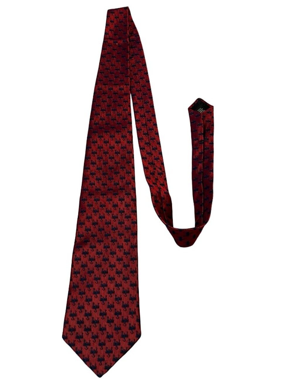 Murano Red Tie Black Scorpion Pattern Textured Designer Necktie Classic Italian